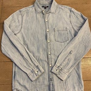 Express Mens Denim Button Down Shirt